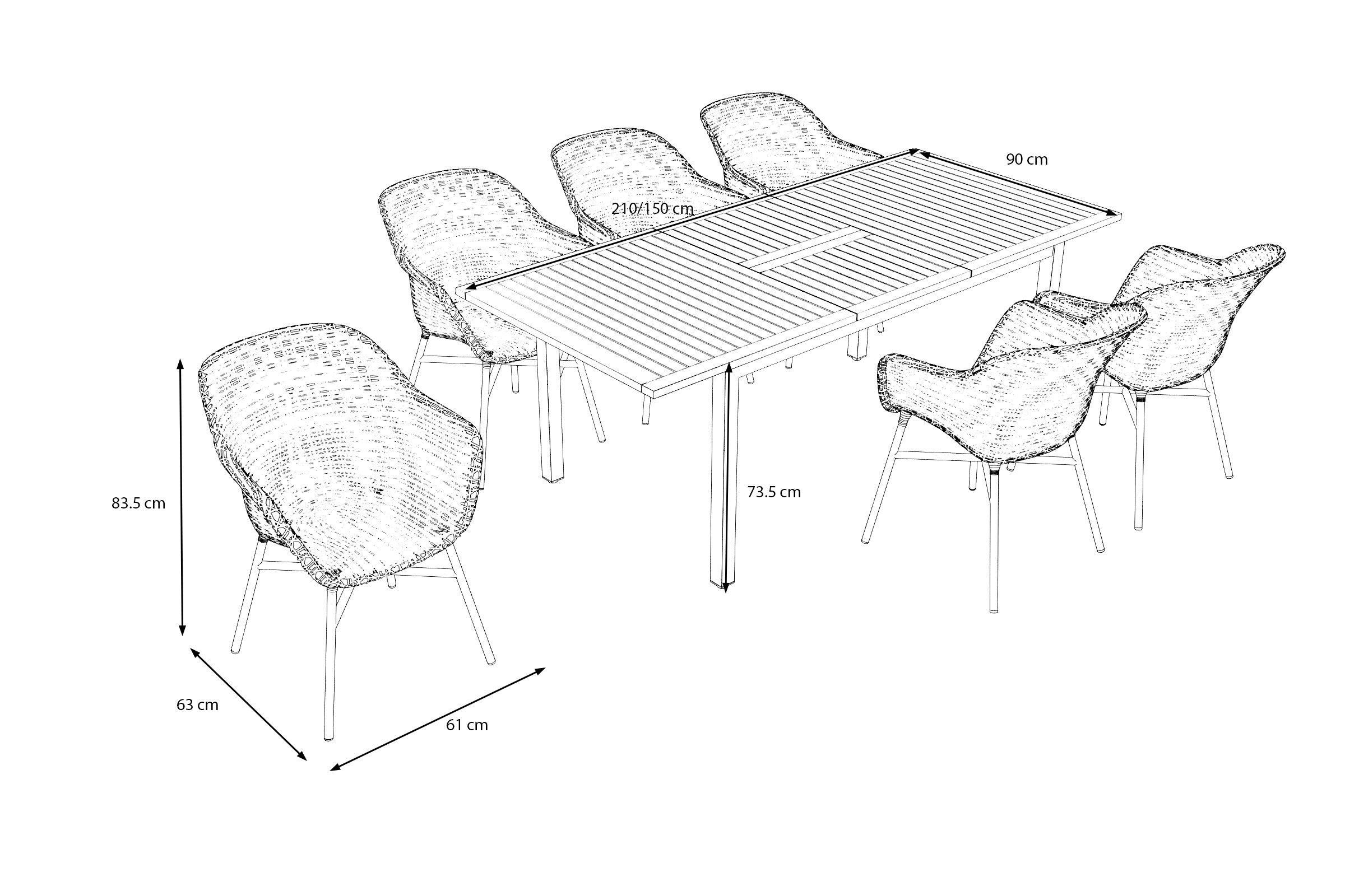 80939 dining set sketch